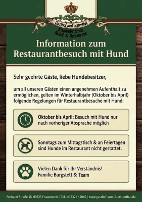 Restaurantbesuch mit Hund im Winter