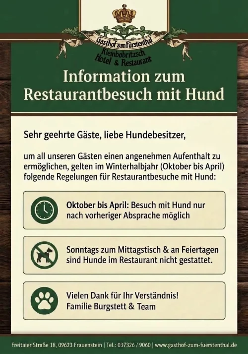 Restaurantbesuch mit Hund im Winter