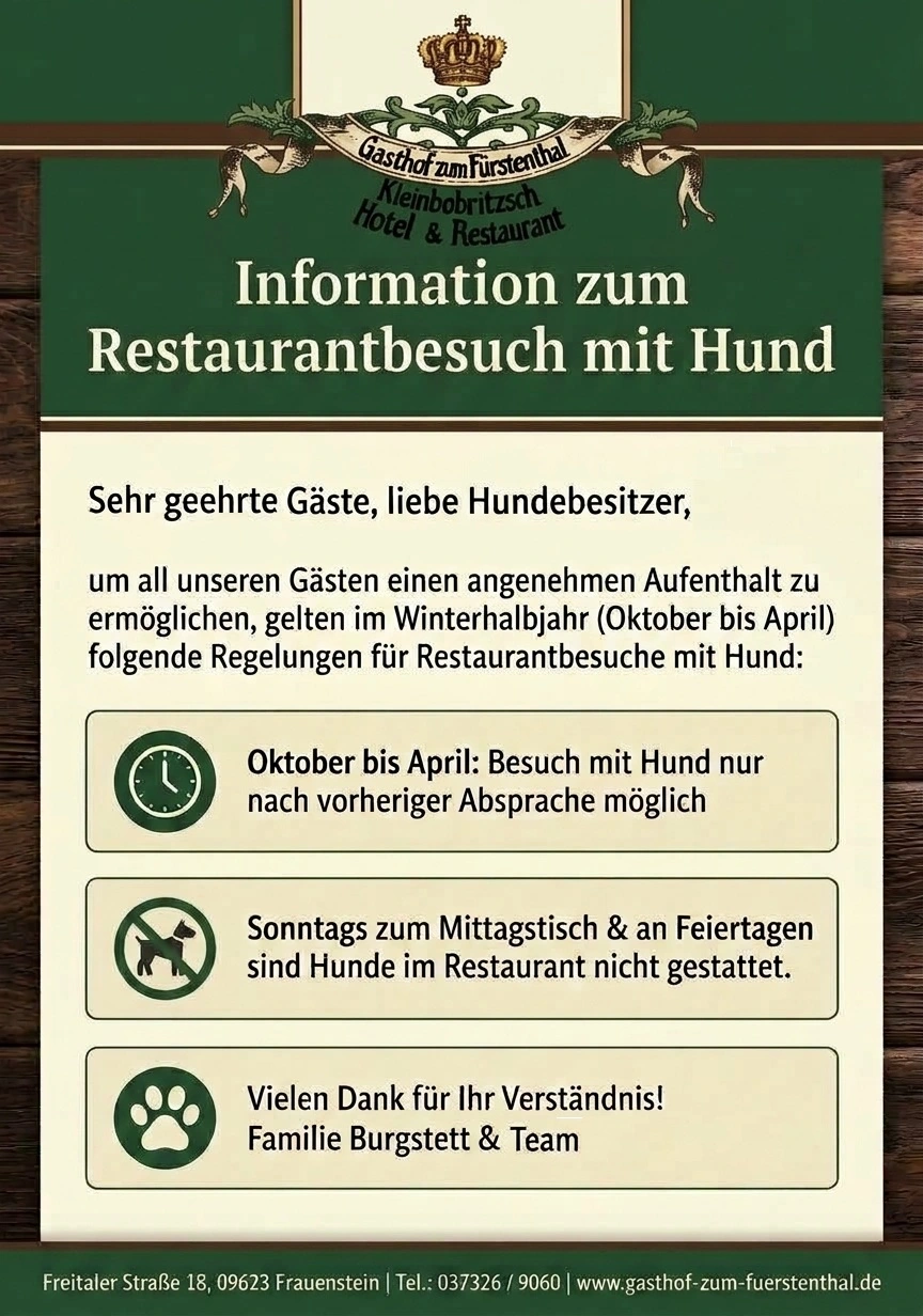 Restaurantbesuch mit Hund im Winter