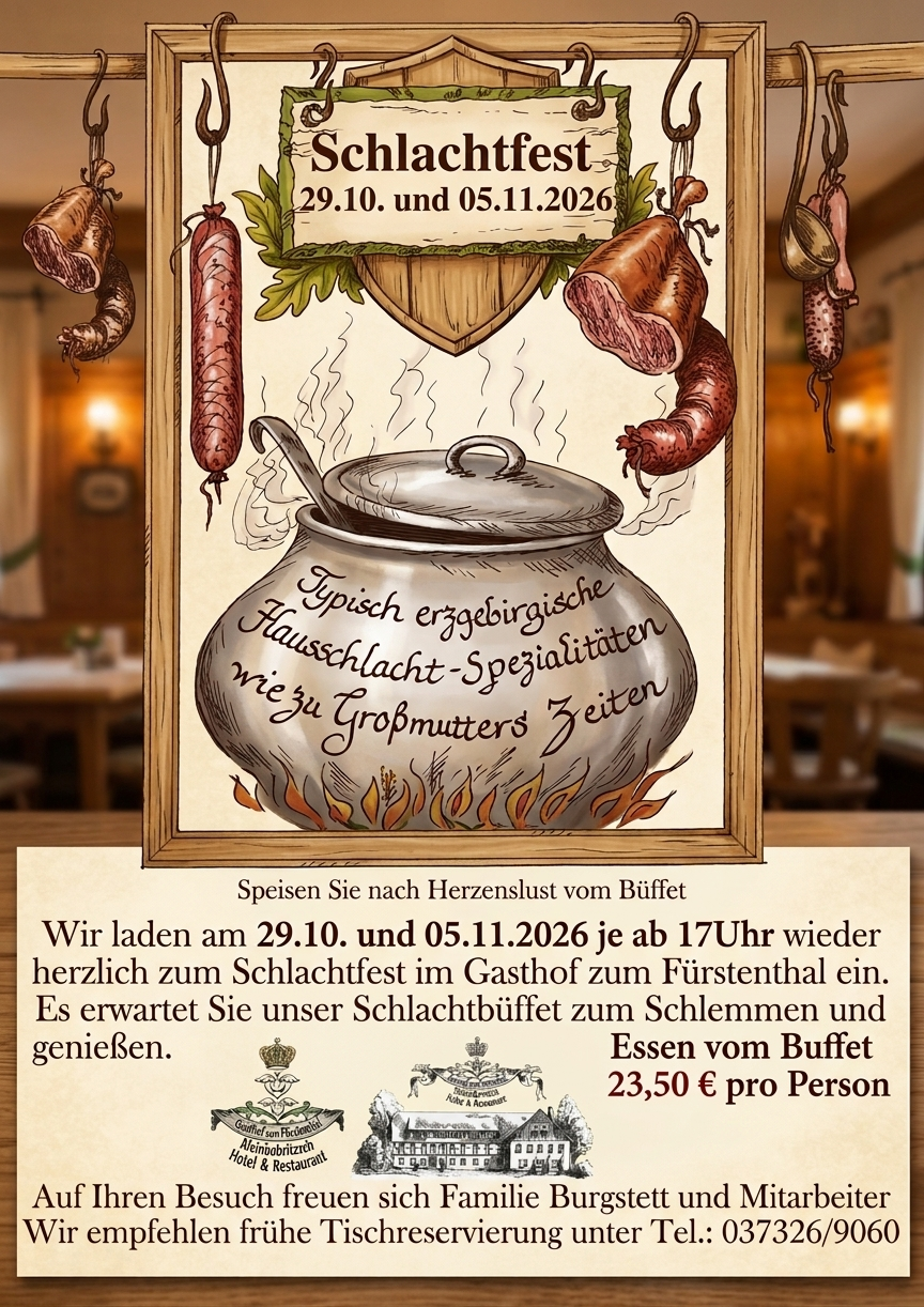 Schlachtfest 2026 Schlachtfest im Hotel und Restaurant zum Fürstenthal
