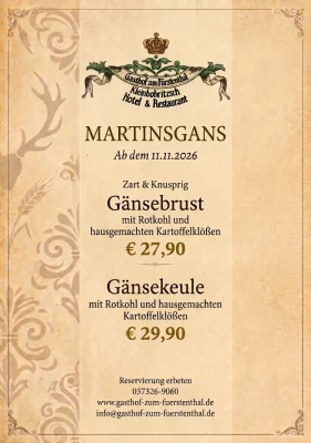 Martinsgans Gasthof Fürstenthal
