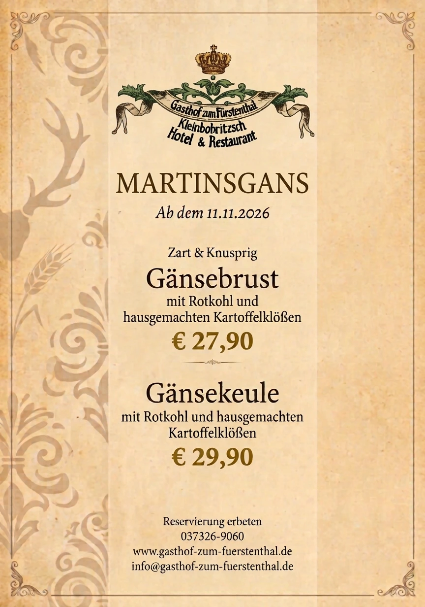 Martinsgans Gasthof Fürstenthal